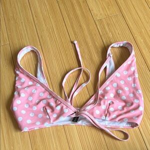 Pink Polka Dot Bikini Top
